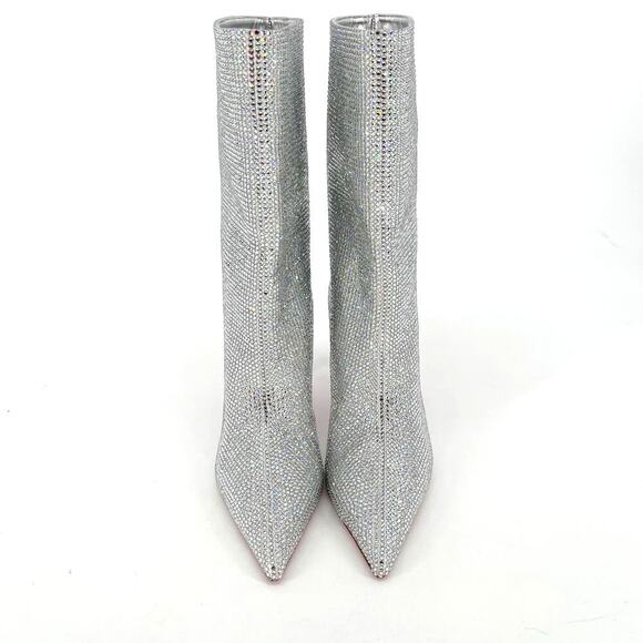 NWOB Christian Louboutin Silver Astrilarge Strass Crystal Ankle Boot size EU 39 - Picture 5 of 11